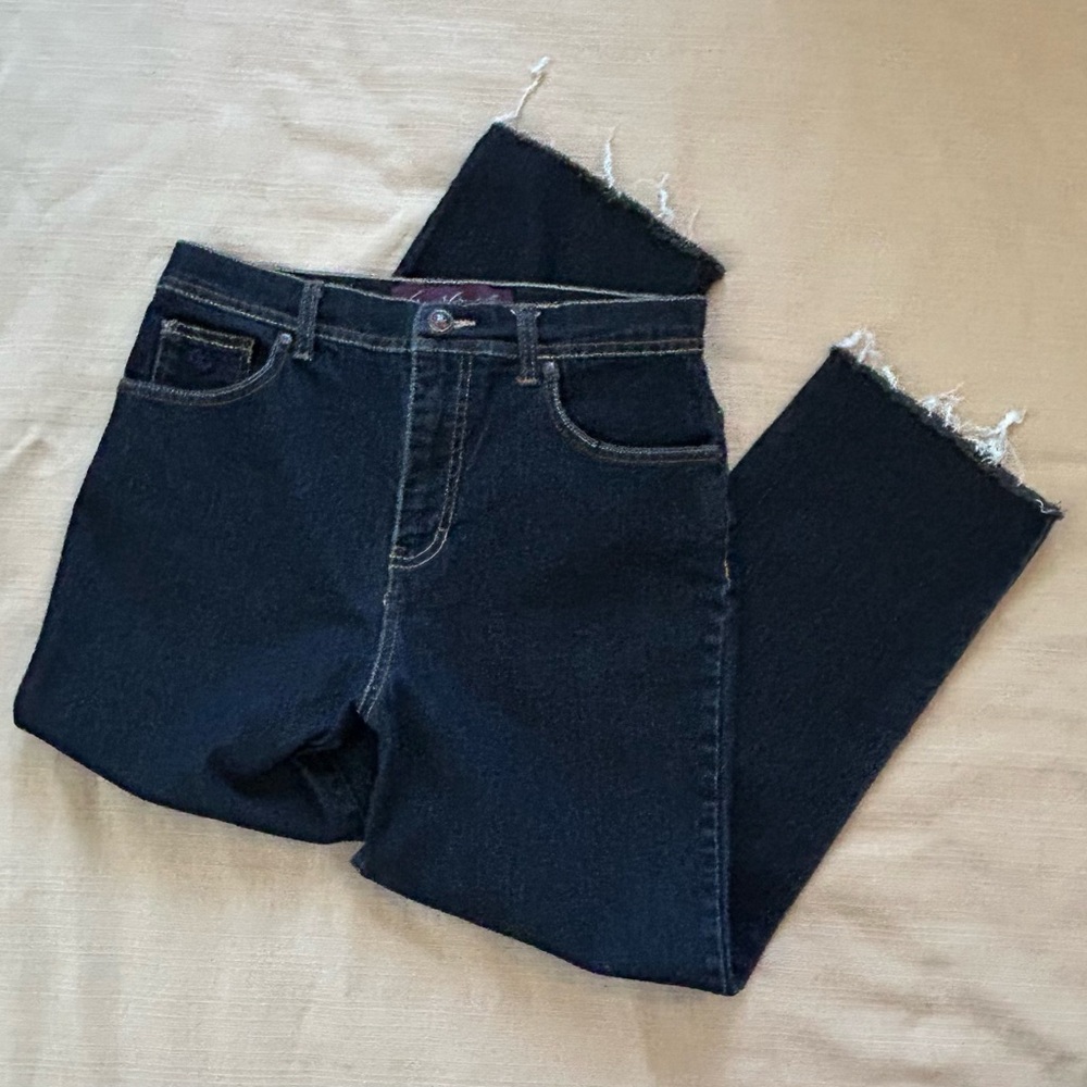 Gloria Vanderbilt Cropped Jeans Women’s 12P Skinny Dark Blue Denim High Waist